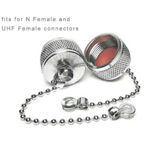 Radar System Protective Cover Dust Cap with Chain for N-Type Female and UHF Female SO-239 Connector Brass