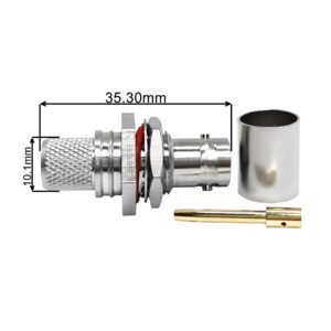 RF Coaxial BNC Female Bulkhead Connector for LMR400 RG213 RG214 H1000 Cable
