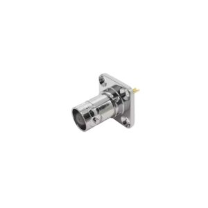 RF Coaxial BNC Female Jack Connector with 4 Hole Flange Panel Chassis Mount Solder for 50 Ohm 75 Ohm