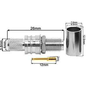 RF Coaxial EZ Type SMA Female Bulkhead Connector for Coaxial LMR240 Coax Cable