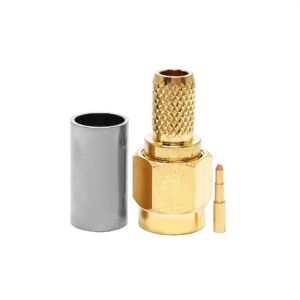 RF Coaxial Low Pin SMA Male Glod Plated Crimping RG58 LMR195 LMR200 Cable RF Coaxial Connector