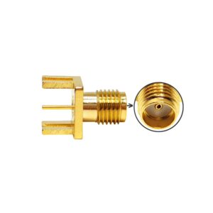 RF Coaxial SMA Jack Female Mount PCB Connector Staggered Leg 1.7mm 8x9 Flange High Frequency SMA KE