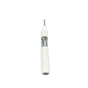 Silver RG6 Coaxial Cable with Brass Conductor FCC Certified Communication Use