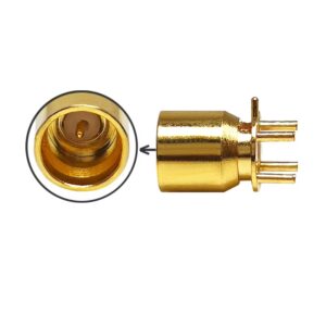 SMP Female PCB Mount Connector Edge Launch for 5G Massive MIMO Phased Array Antenna and Microwave Module Blindmate Interface