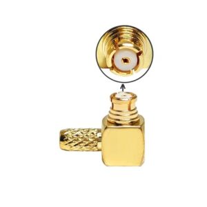 SMP Female Right Angle RF Connector for RG174 RG316 Cable for 5G Massive MIMO Phased Array Antenna and Microwave Module Test