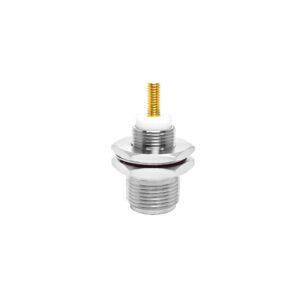 Stock RF Adapter N-Type Female Bulkhead Connector with M4 Thread Coaxial Adapter Copper Contact IP40 500V Rated