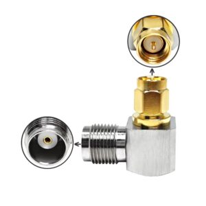 TNC Female Jack to SMA Male Plug Right Angle RF Adapter Coaxial Connector