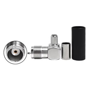 TNC Female Right Angle Crimp Connector for LMR240 Cable for Base Station Antenna Ham Radio and Outdoor Wireless