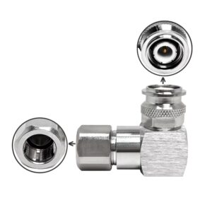 TNC Male Right Angle Connector for LMR400 Cable Clamp Type for Ham Radio Marine Vehicle Mount Base Station Antenna