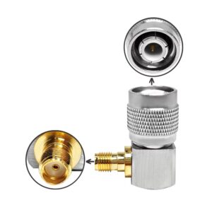 TNC Male Right Angle to SMA Female Adapter 90 Degree Elbow Between Series for Ham Radio Marine Vehicle Mount GPS Active Antenna