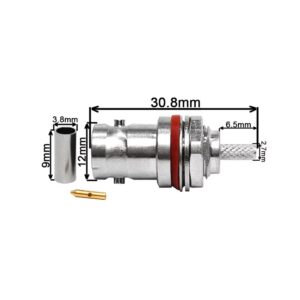 Wireless Equipment Microwave Components Coaxial Cable BNC Female Jack Bulkhead RF Connector for RG179 Cable