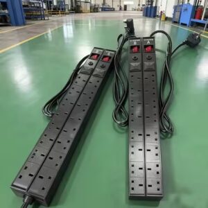 YNCO 1U 2U 20-Way 19-Inch Aluminum Industrial PDU Rack-Mount Socket 2M Cable 13A IP66 Hybrid Lock 120-220V Black CE Certified