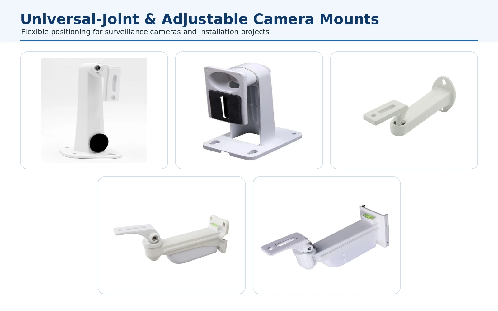 Universal joint and adjustable aluminum CCTV camera mounts