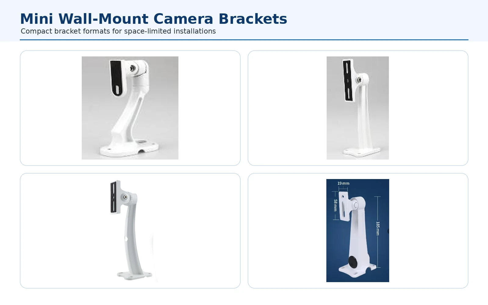 Mini aluminum wall-mount brackets for security cameras
