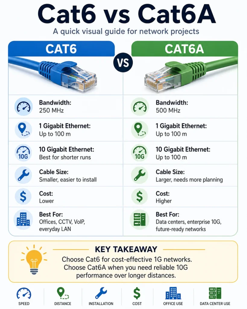 Cat6 vs Cat6A: What’s the Difference and Which Should You Choose?